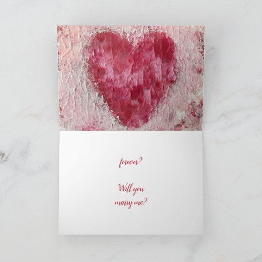 私のバレンタインになってくれますか？ ハート プロポーズ カード (内部)