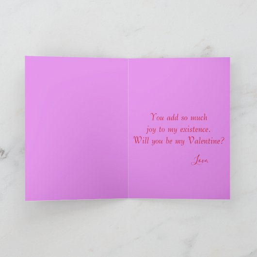 私のバレンタインになってくれますか？ 風船を持ったキツネ シーズンカード (内部)