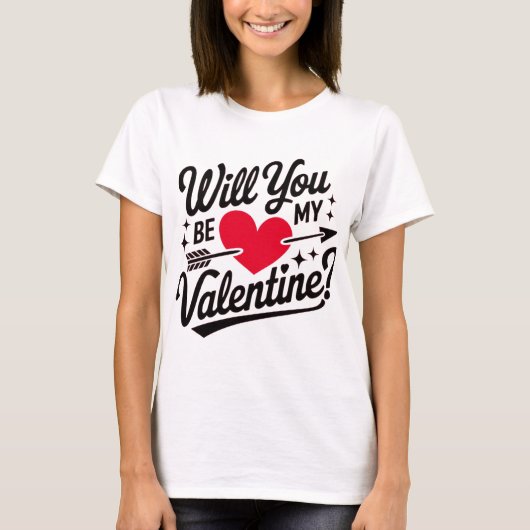 私のバレンタインになってくれますか Tシャツ (正面)