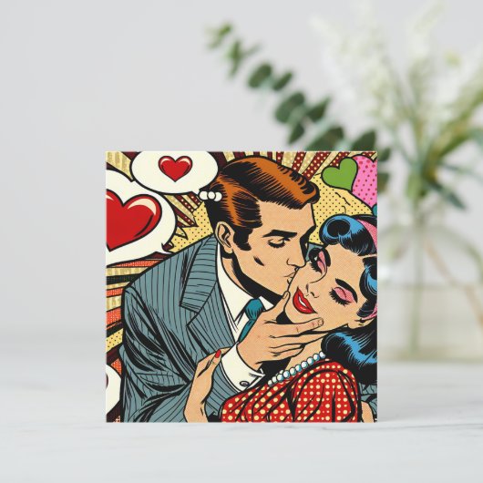 私のバレンタインになってくれる? かわいいレトロ シーズンカード (スタンド正面)