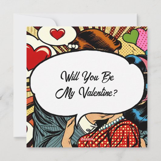 私のバレンタインになってくれる? かわいいレトロ シーズンカード (裏面)