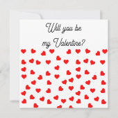私のバレンタインになってくれる？ 遊び心のある赤いハート シーズンカード (正面)