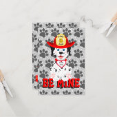 私のバレンタインになってくれ ワンちゃん バレンタイン 3.5"x5" フラット グリーティング カ カード (正面/裏面インサイチュ)