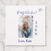 私のバレンタインになって 愛 名前 紫色 1年 フォト シンプル フェイバータグ (裏面)