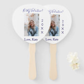 私のバレンタインになって 愛 名前 紫色 1年 写真 シンプル ハンドファン (正面&裏面)