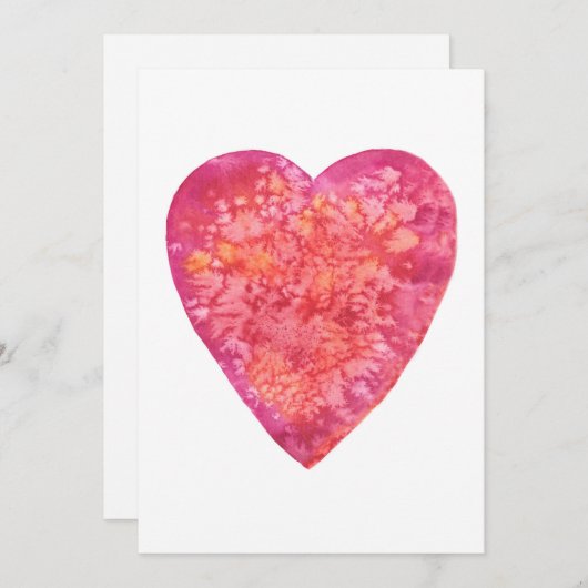 私のバレンタインになって - 水彩画 シーズンカード (正面/裏面)