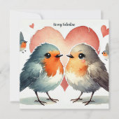 「私のバレンタインになって」 水彩画 ロビンハーツ シーズンカード (正面)