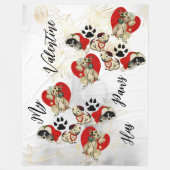 私のバレンタインには可愛魅力的いペット好きの足がある フリースブランケット (正面)