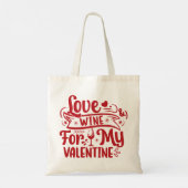 私のバレンタインにワインを愛する トートバッグ (裏面)