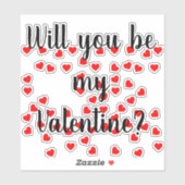 私のバレンタインに行く？よくはしゃぐ赤いハート シール (シート)