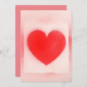 私のバレンタインに赤いハートのメモを 招待状 (正面/裏面)