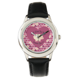 私のバレンタインに？ハート背景 腕時計