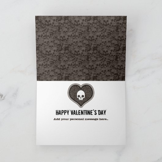 私のバレンタインのかわいいパンクのスカルの挨拶状があって下さい シーズンカード (内部)