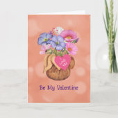 私のバレンタインのための花 5" x 7" 折りたたみカード カード (正面)
