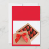 私のバレンタインのイチゴの赤い弓箱になる 招待状 (正面)