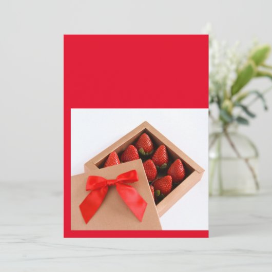 私のバレンタインのイチゴの赤い弓箱になる 招待状 (スタンド正面)