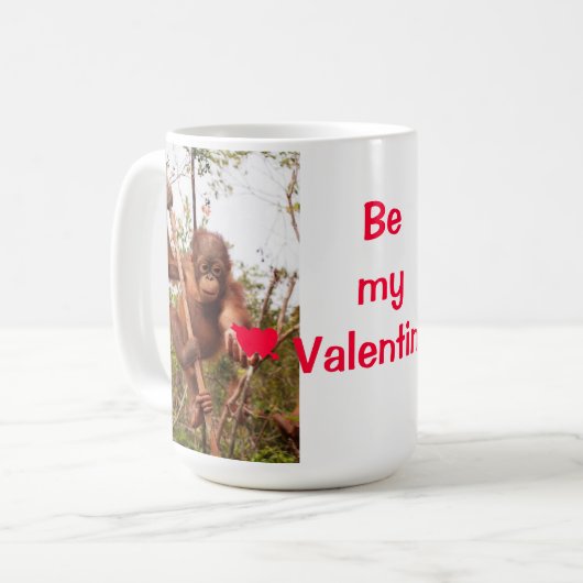 私のバレンタインのオランウータンファンがあって下さい コーヒーマグカップ (正面左)