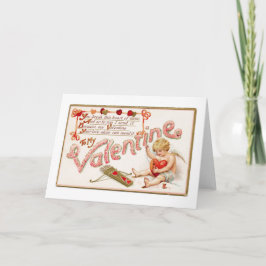 私のバレンタインのグリーティングカードにキューピッド修復ハート シーズンカード