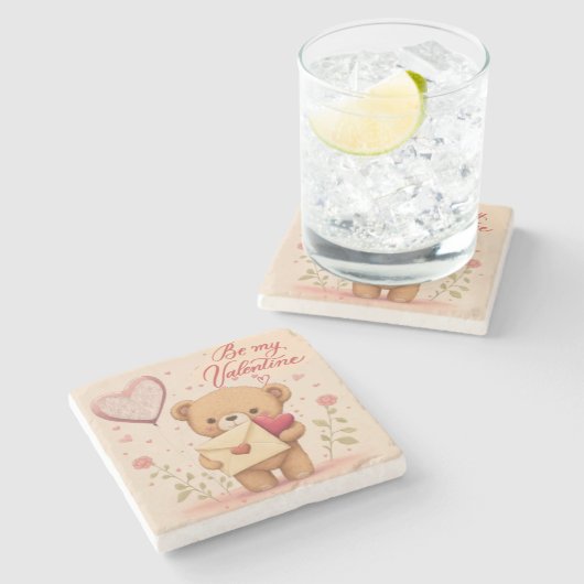 私のバレンタインのコースター ストーンコースター (横)
