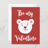 私のバレンタインのテディベア子供へ シーズンポストカード (正面/裏面)