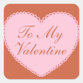 私のバレンタインのハート スクエアシール