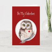 私のバレンタインのフクロウ愛がのかわいい鳥常にあって下さい シーズンカード (正面)