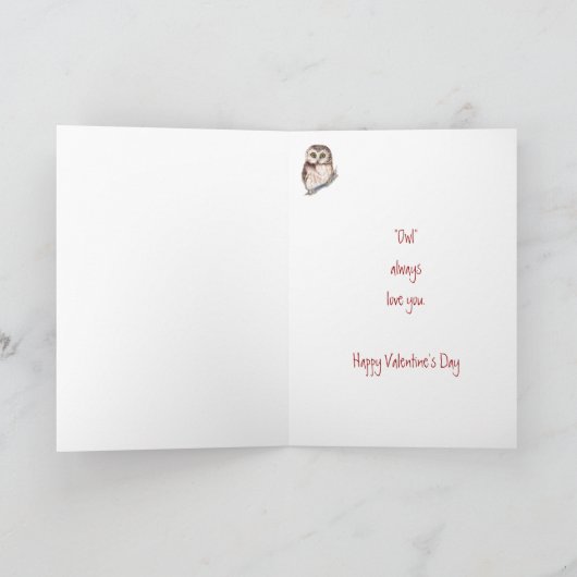 私のバレンタインのフクロウ愛がのかわいい鳥常にあって下さい シーズンカード (内部)