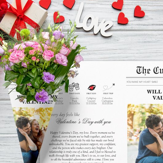 私のバレンタインの新聞私たちの愛の物語になるかどうか ラッピングペーパーシート