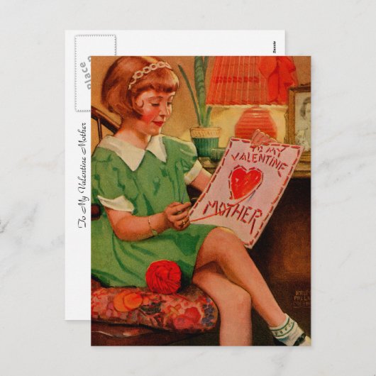 私のバレンタインの母へ シーズンポストカード (正面/裏面)