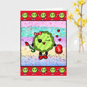 私のバレンタインの漬物 |おもしろい休日のピクル カード (黄色い花)