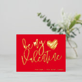 私のバレンタインの秘密を愛する赤と金ゴールド 箔シーズンポストカード (立ち正面)