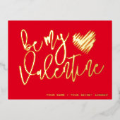 私のバレンタインの秘密を愛する赤と金ゴールド 箔シーズンポストカード (正面)