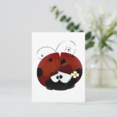 私のバレンタインの赤いてんとう虫の漫画があって下さい シーズンポストカード (スタンド正面)