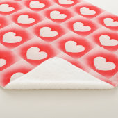 私のバレンタインの赤いハートノート シェルパブランケット (3/4)