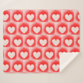 私のバレンタインの赤いハートノート シェルパブランケット (正面(横))