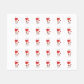 私のバレンタインの赤いハート ラベル (シート)