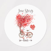 私のバレンタインの赤いハート ラベル (デザイン2)