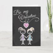 私のバレンタインの黒板をテーマにしている シーズンカード (正面)