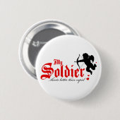 私のバレンタインはキューピッドより良くシュートする 缶バッジ (正面&裏面)