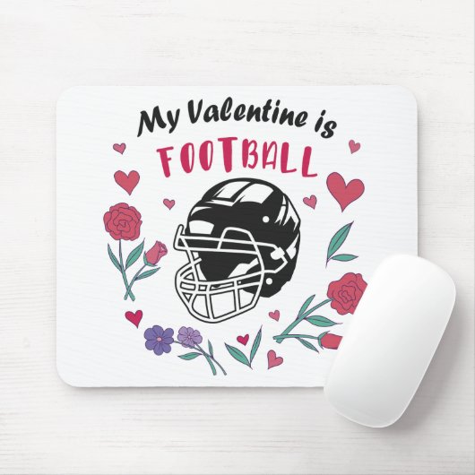 私のバレンタインはサッカービジネスカードナプキンス マウスパッド (マウス)