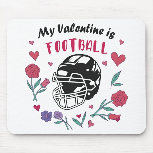 私のバレンタインはサッカービジネスカードナプキンス マウスパッド (正面)