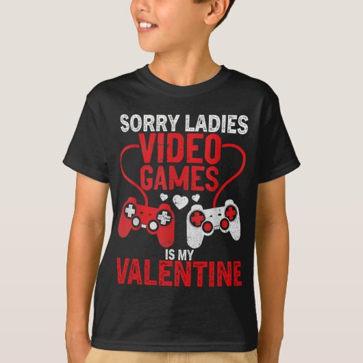 私のバレンタインはビデオゲームです Tシャツ (正面)