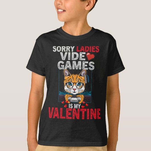 私のバレンタインはビデオゲームです Tシャツ (正面)