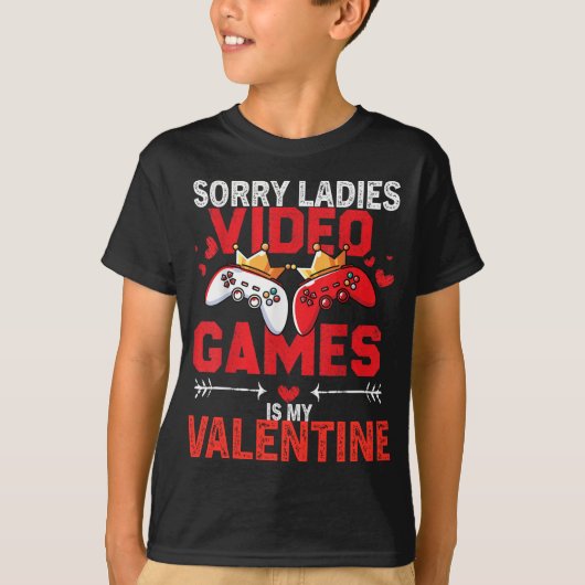 私のバレンタインはビデオゲームです Tシャツ (正面)