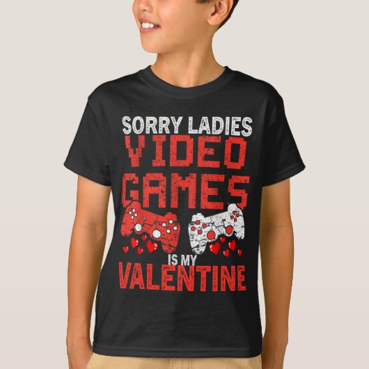 私のバレンタインはビデオゲームです Tシャツ (正面)