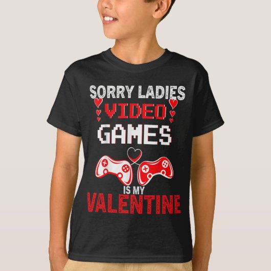 私のバレンタインはビデオゲームです Tシャツ (正面)