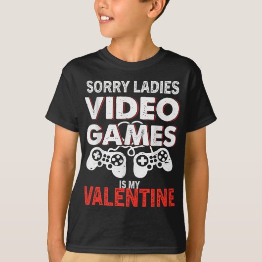 私のバレンタインはビデオゲームです Tシャツ (正面)