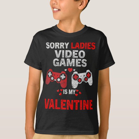 私のバレンタインはビデオゲームです Tシャツ (正面)