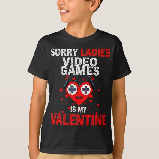 私のバレンタインはビデオゲームです Tシャツ (正面)