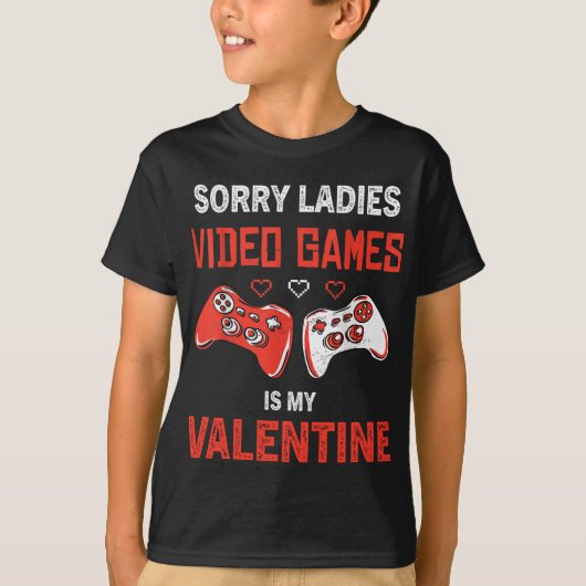 私のバレンタインはビデオゲームです Tシャツ (正面)